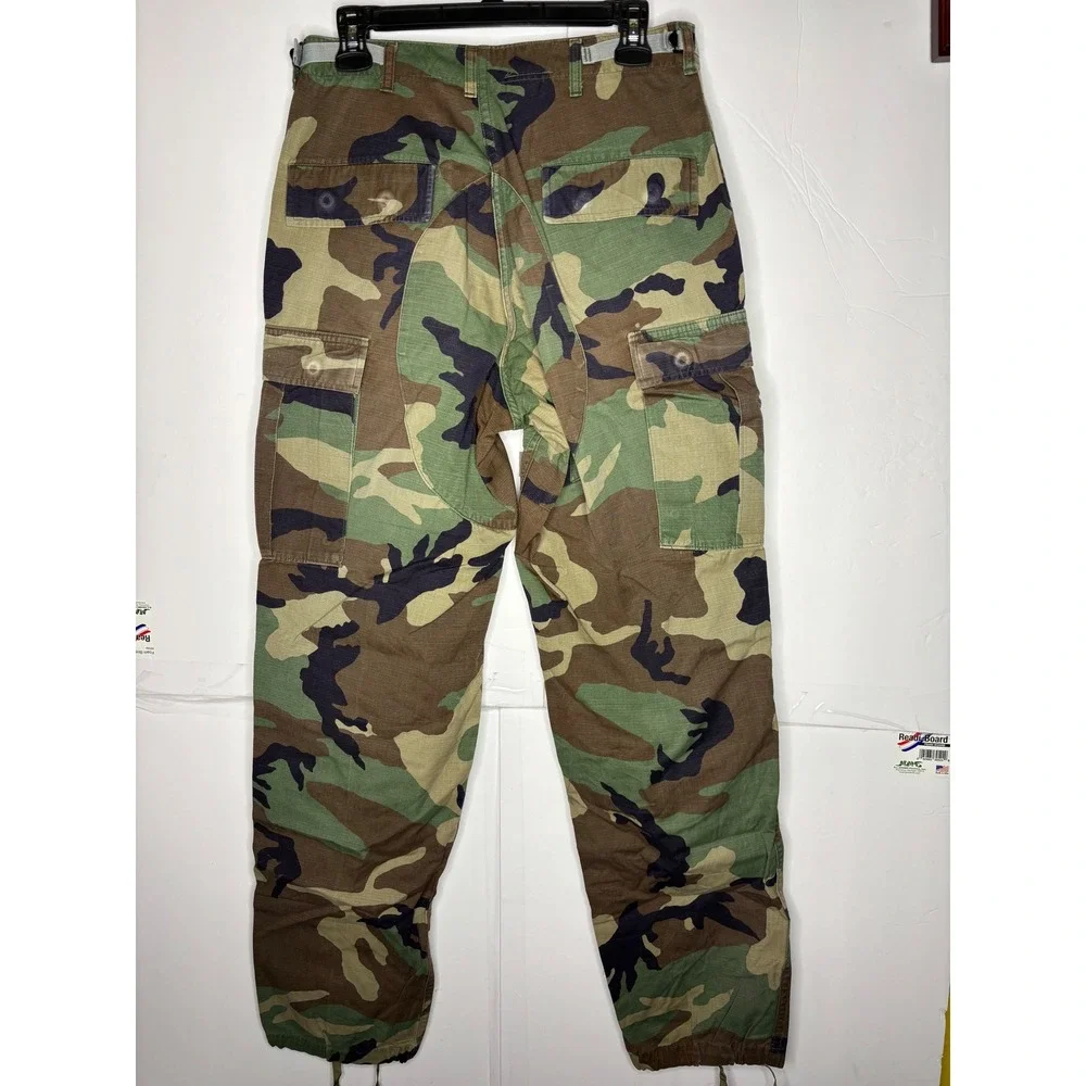 US Military Woodland Camo BDU Cargo Pants Ripstop Small Long Mens Tactical Army